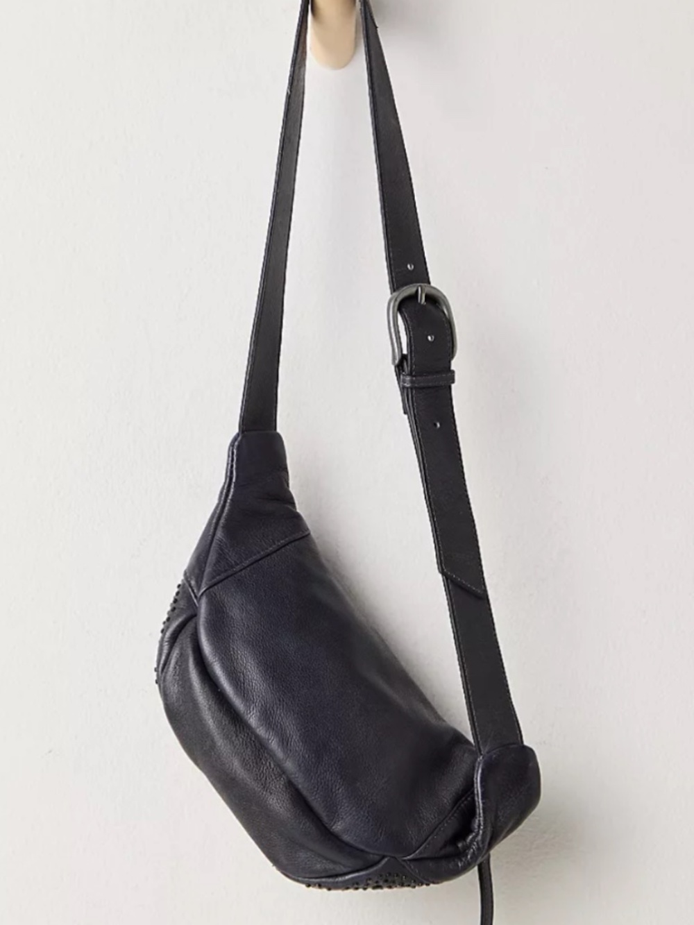 Free People Ana Adorned Sling Bag in Black NWT $98R - Picture 2 of 9